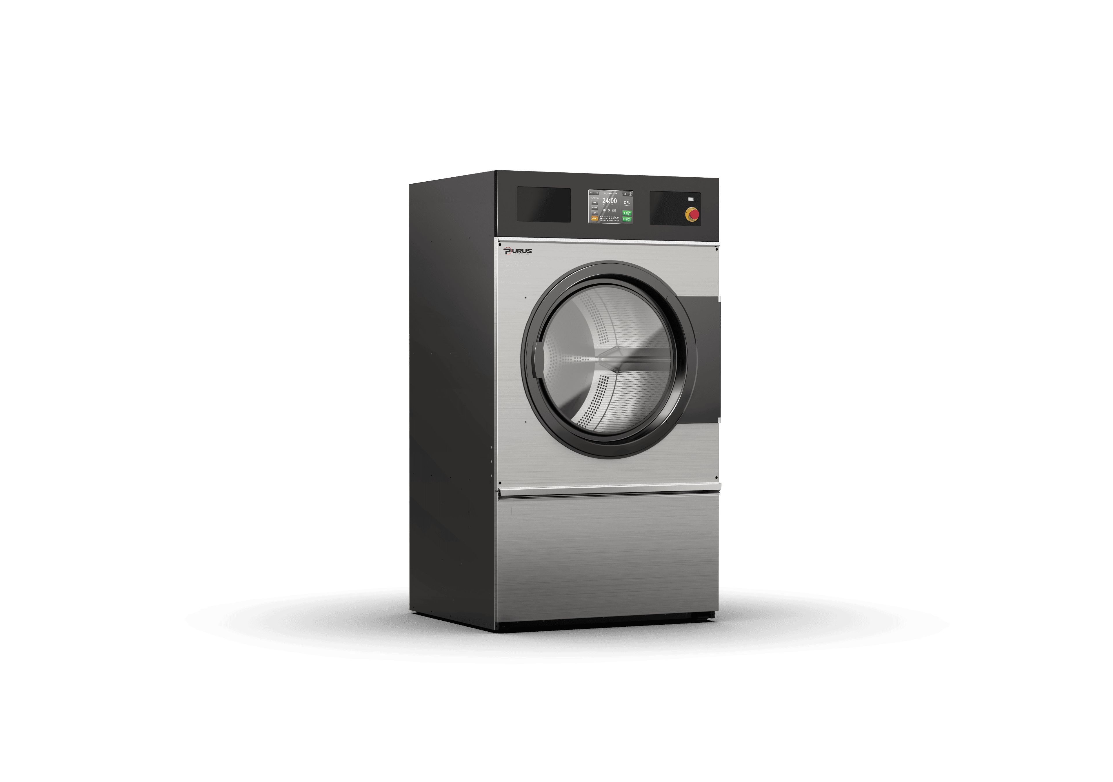 Commercial tumble dryer with stainless steel drum