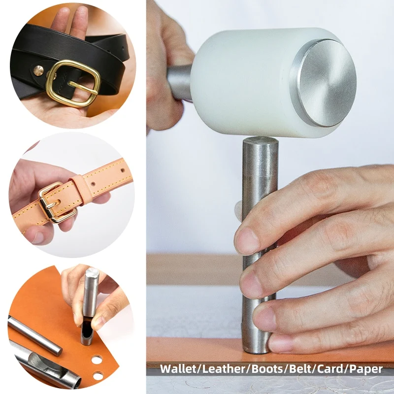 Basic Punch Set Round Hole Punch Tool Steel Leather Craft | WUTA
