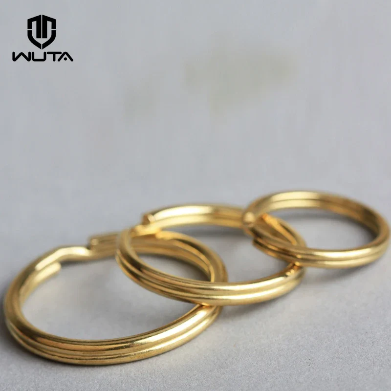 WUTA 10/20PCS Solid Brass Split Key Rings-Round Key Ring for Keychains