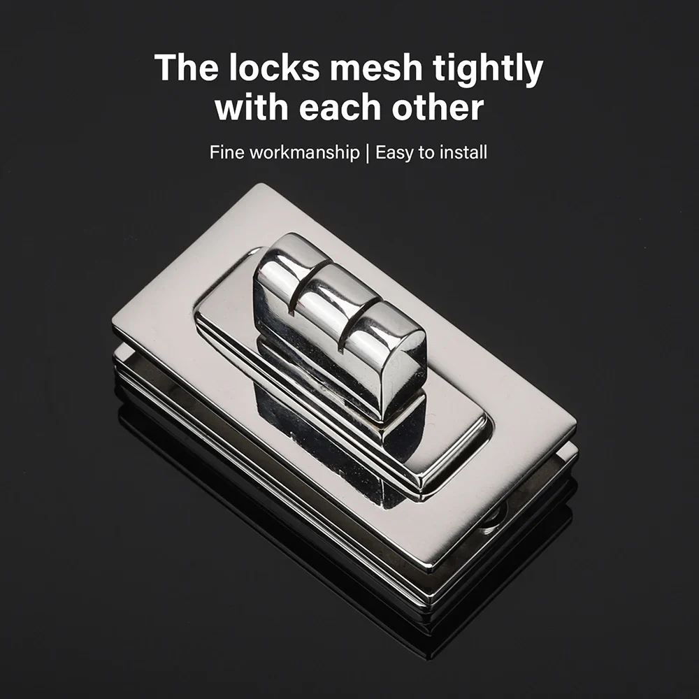 Oblong Stainless steel Bag Padlock Twist Lock Turn Clasp Rotary for Purses Bags | WUTA
