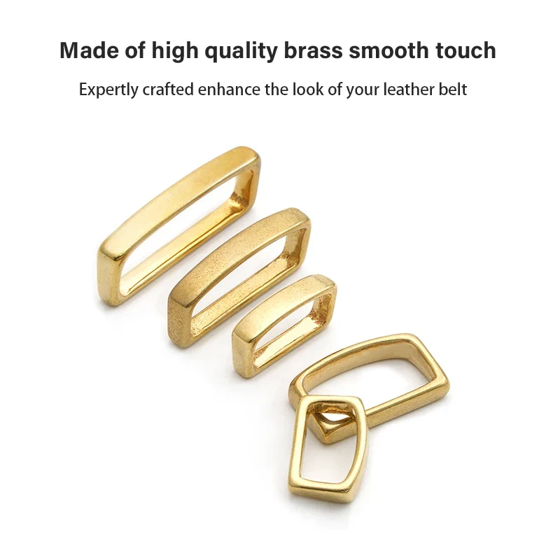 D-Shape Belt Keeper Solid Brass Belt Strap Loop Ring Buckle | WUTA