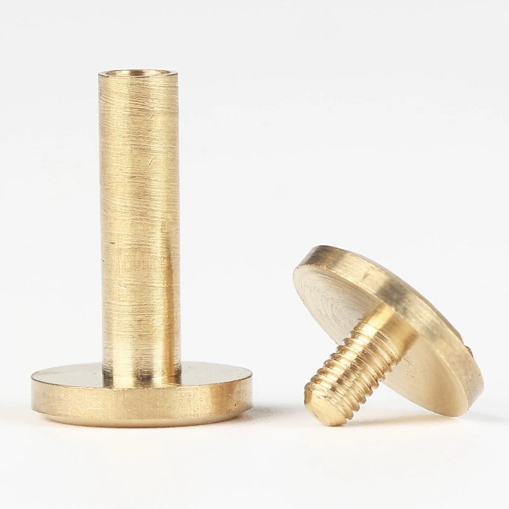 Solid Brass Flat Head Button Stud Screw Nail Rivet | WUTA