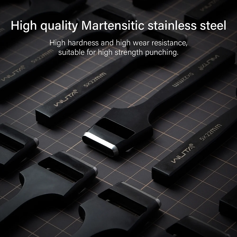 WUTA Leather Belt Hole Puncher Oval Hole Strap Watch Band Flat Punches Heavy Duty Oblong Punch Tools