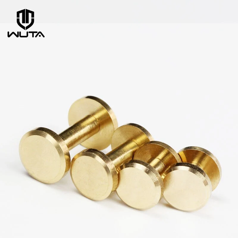 Solid Brass Flat Head Button Stud Screw Nail Rivet | WUTA