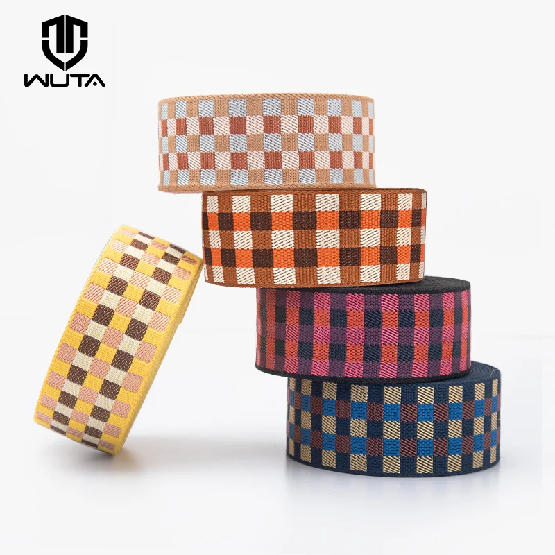 Canvas Webbing Straps for Bag Belt Thick Plaid Ribbon Backpack Strap | WUTA