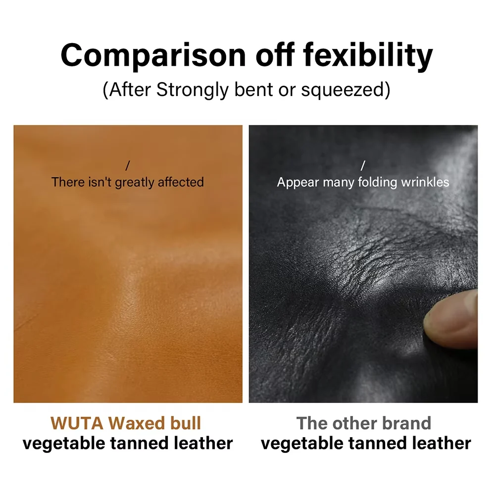 1 Square Feet Irregular Top Quality New Waxed Bull Vegetable Tanned Leather | WUTA