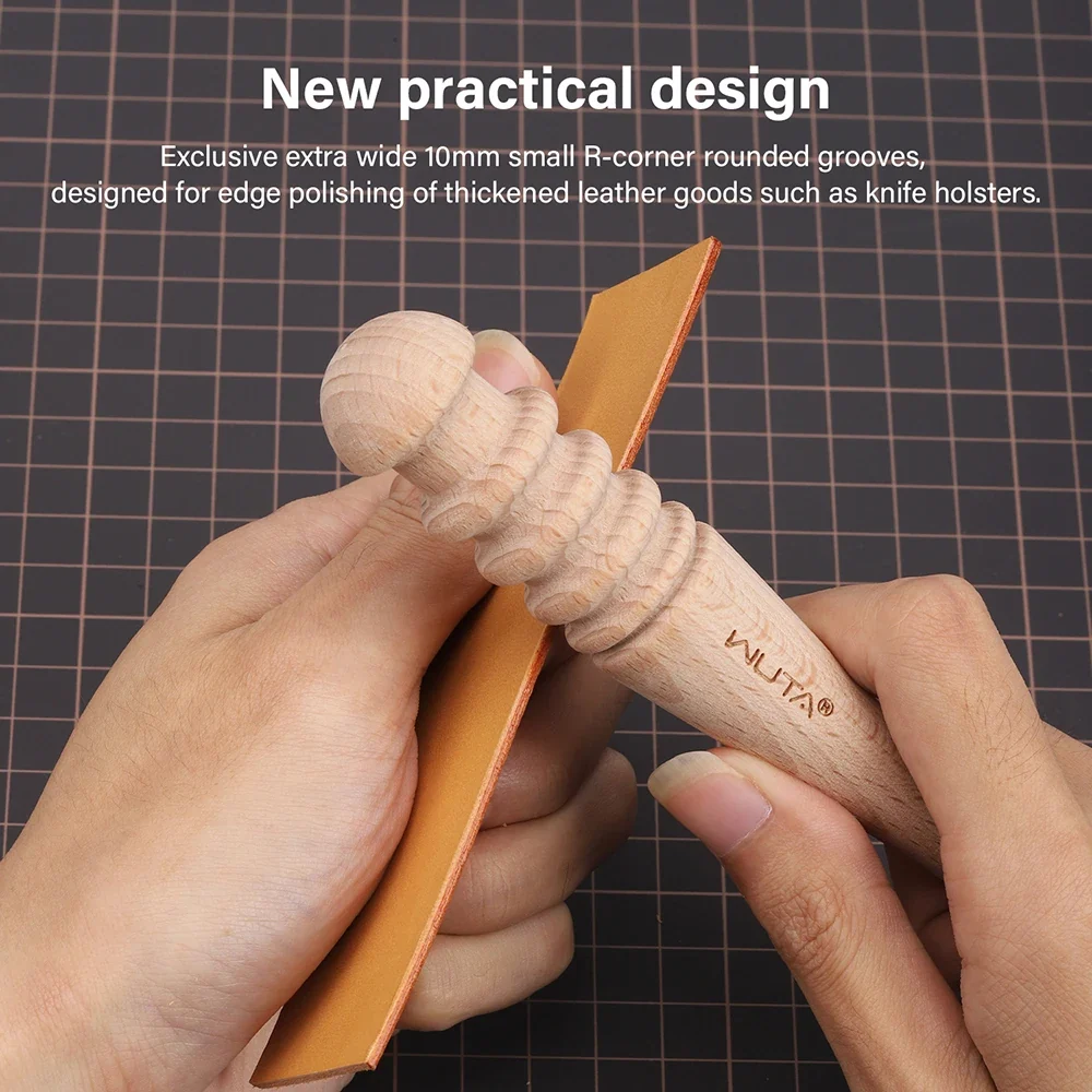 Leather Burnisher Wood Slicker Rounded Edge Burnishing Groover Tool | WUTA