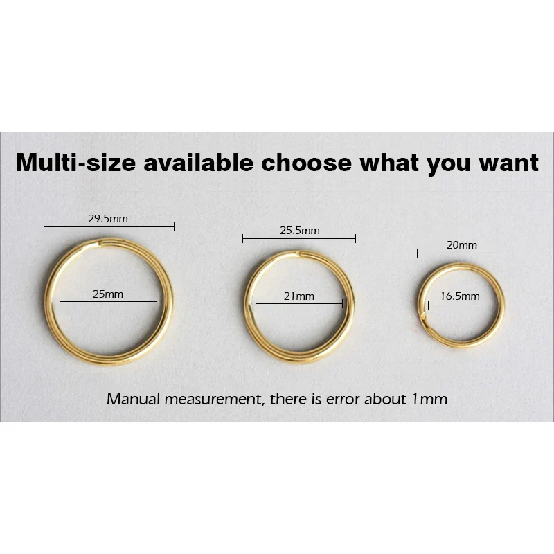 WUTA 10/20PCS Solid Brass Split Key Rings-Round Key Ring for Keychains
