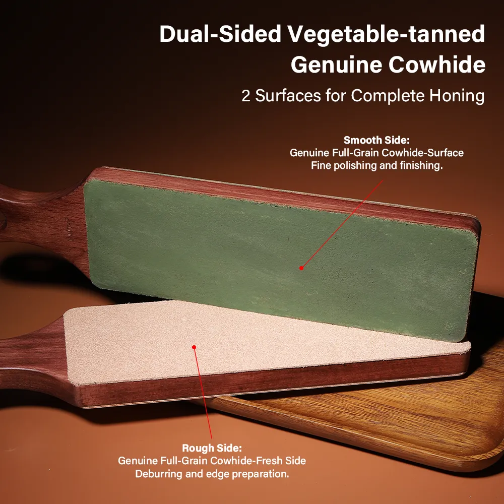 WUTA Double-Sided Leather Strop Paddle for Knife Sharpening & Polishing