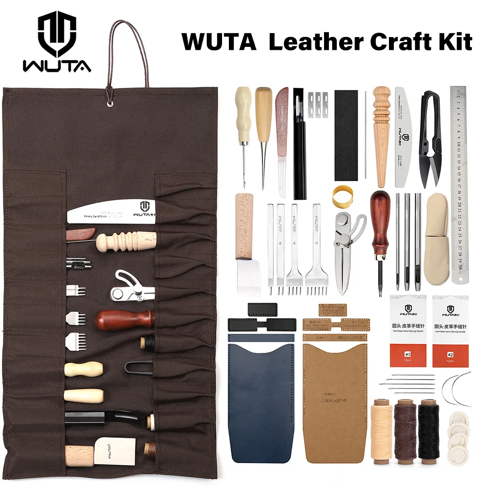 WUTA 63PCS Leather Craft Tool Kit for Beginners