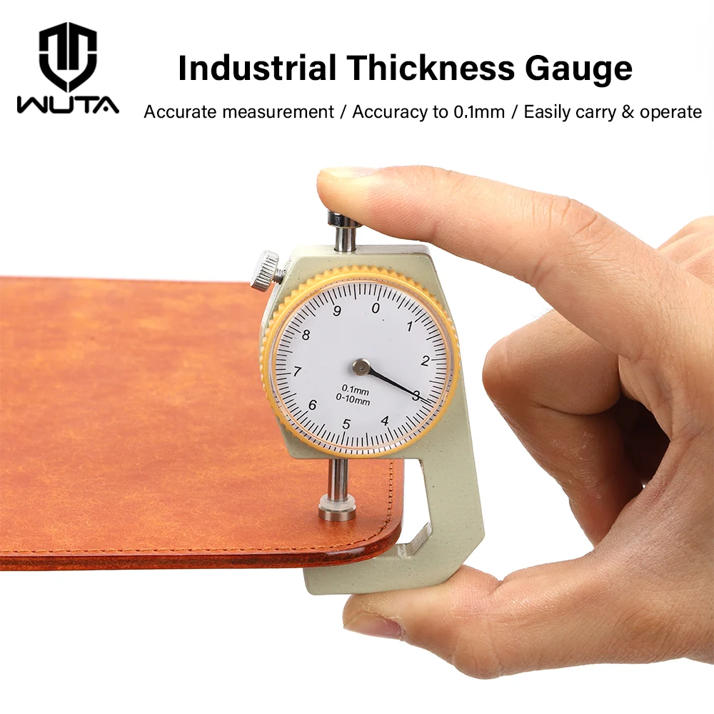 0-10mm/0.1mm Dial Leather Thickness Gauge Measuring Tools | WUTA