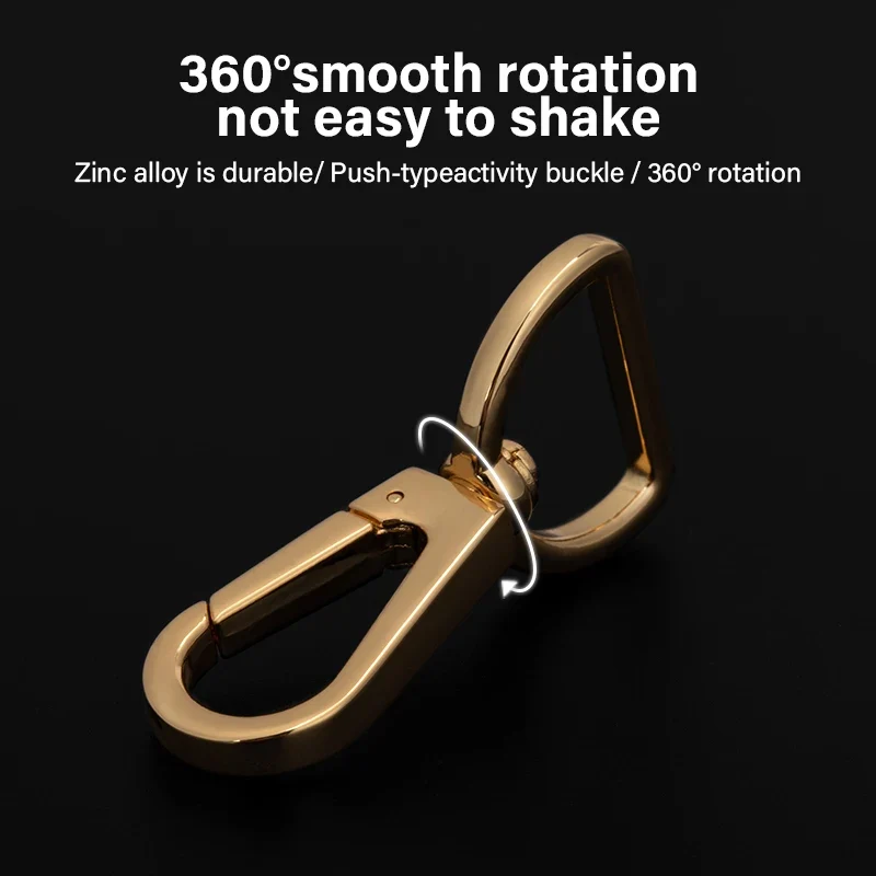 WUTA 1pcs Leather Snap Hook Swivel Clips Metal Buckle Strap Lobster Clasps Push Gate Handbags Hardware Purse Making Accessories